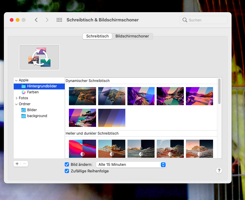 Dynamische Hintergrundbilder
